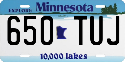 MN license plate 650TUJ
