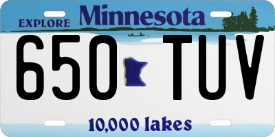 MN license plate 650TUV