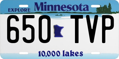 MN license plate 650TVP