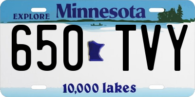MN license plate 650TVY