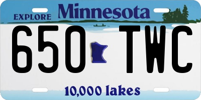 MN license plate 650TWC