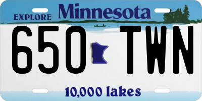 MN license plate 650TWN