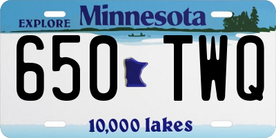 MN license plate 650TWQ