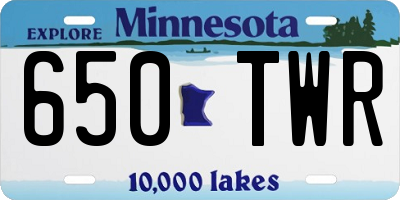 MN license plate 650TWR