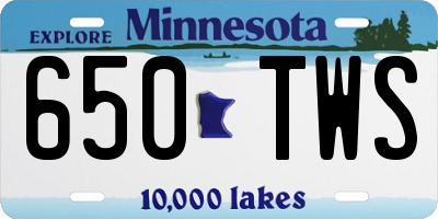 MN license plate 650TWS
