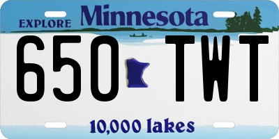 MN license plate 650TWT