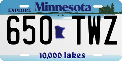 MN license plate 650TWZ