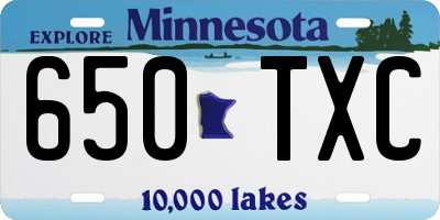 MN license plate 650TXC