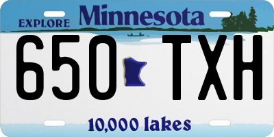 MN license plate 650TXH