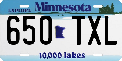 MN license plate 650TXL