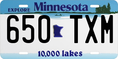 MN license plate 650TXM