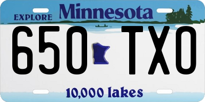 MN license plate 650TXO