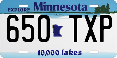 MN license plate 650TXP