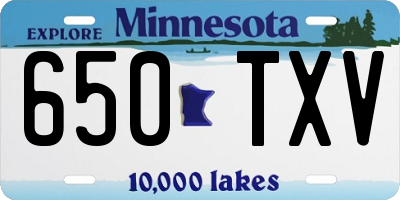 MN license plate 650TXV