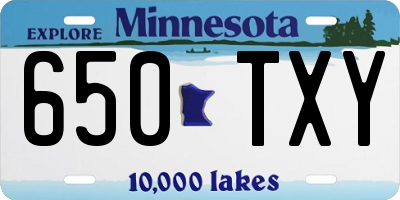 MN license plate 650TXY