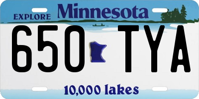 MN license plate 650TYA