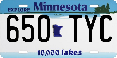 MN license plate 650TYC