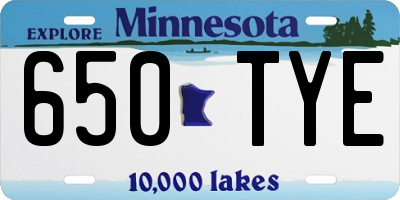 MN license plate 650TYE
