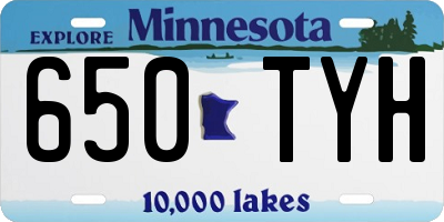 MN license plate 650TYH