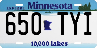 MN license plate 650TYI