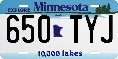 MN license plate 650TYJ