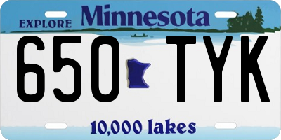 MN license plate 650TYK