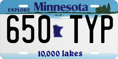 MN license plate 650TYP