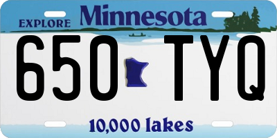 MN license plate 650TYQ