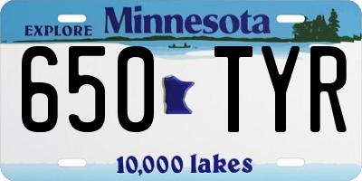 MN license plate 650TYR