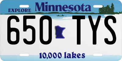 MN license plate 650TYS