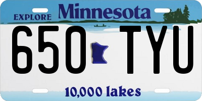 MN license plate 650TYU