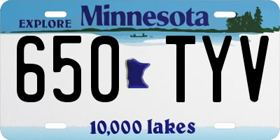 MN license plate 650TYV