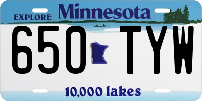 MN license plate 650TYW