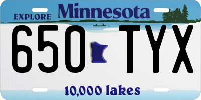 MN license plate 650TYX