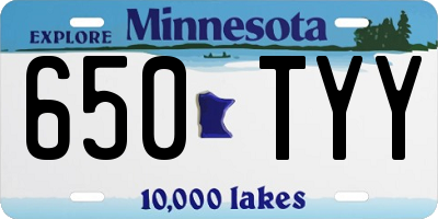 MN license plate 650TYY