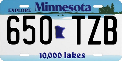 MN license plate 650TZB