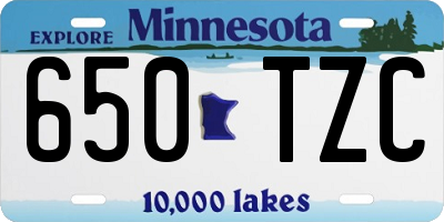 MN license plate 650TZC