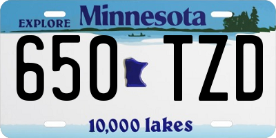 MN license plate 650TZD