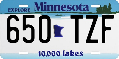 MN license plate 650TZF