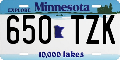 MN license plate 650TZK