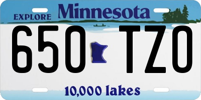 MN license plate 650TZO