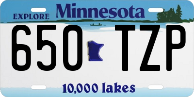 MN license plate 650TZP
