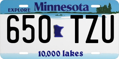 MN license plate 650TZU