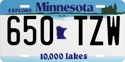MN license plate 650TZW