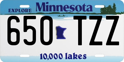 MN license plate 650TZZ