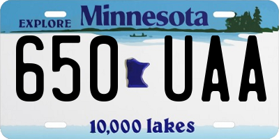 MN license plate 650UAA