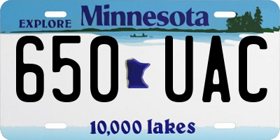 MN license plate 650UAC