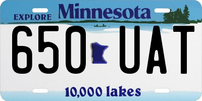 MN license plate 650UAT