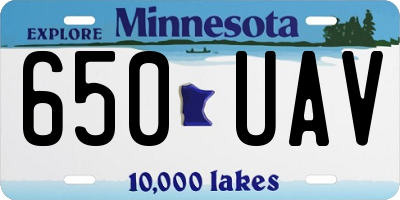 MN license plate 650UAV