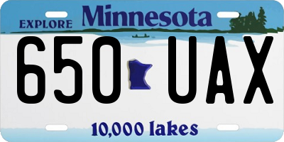 MN license plate 650UAX